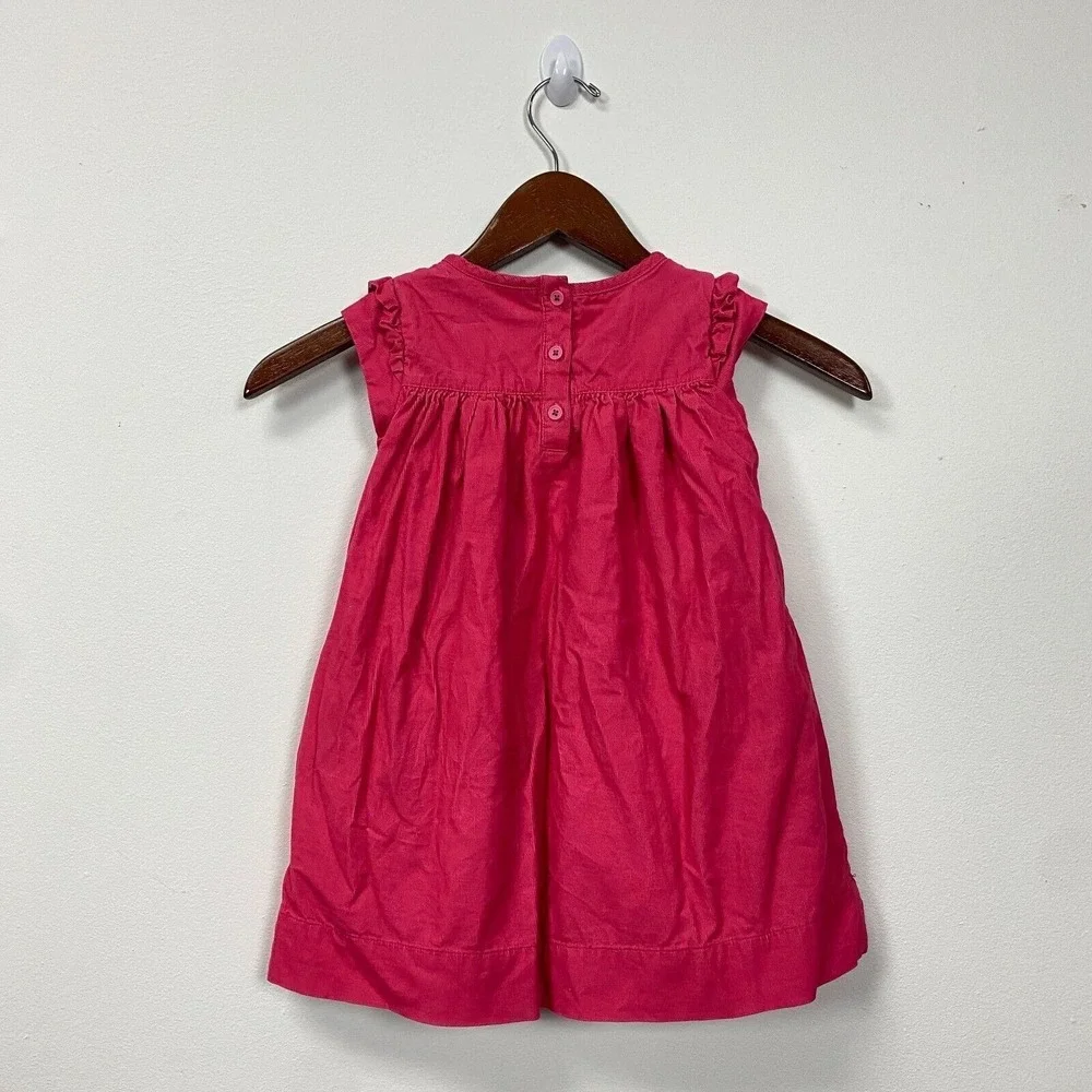 Mini Boden corduroy Pink lined Dress Girls 2-3 y Ruffle‎ Sleeve Kids